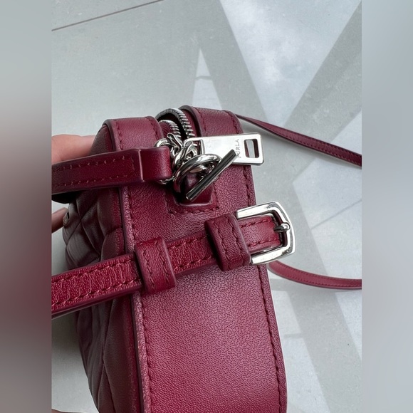 FURLA Fortuna Leather Quilted Crimson Crossbody Bag - Picture 9 of 10